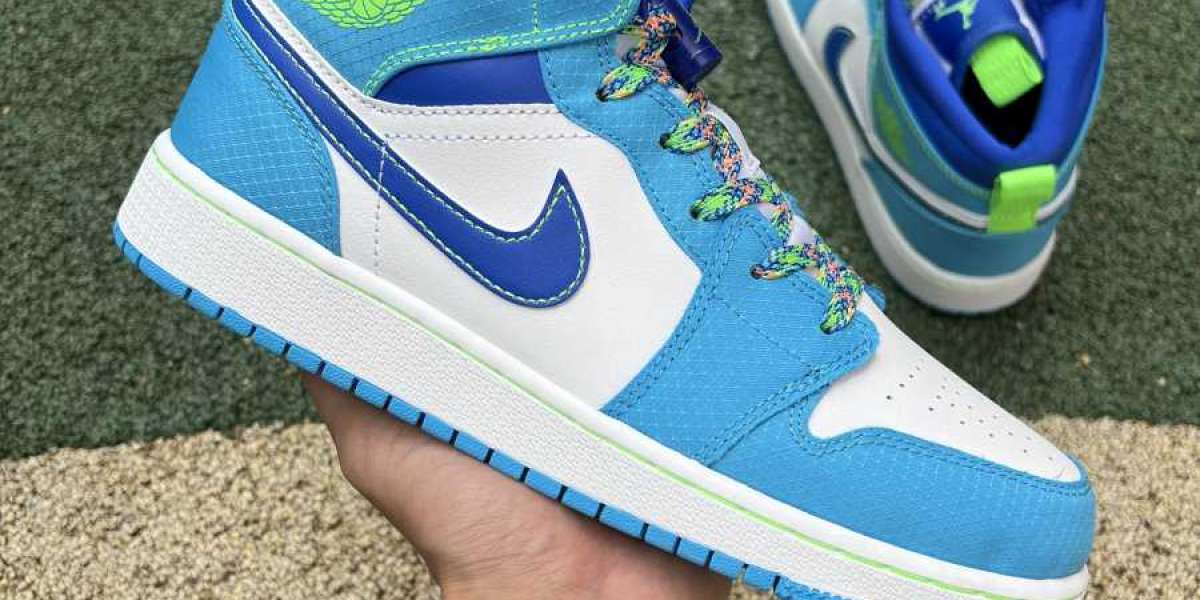 Air Jordan 1 Mid SE GS Sprite Blue as identification DA8010-400