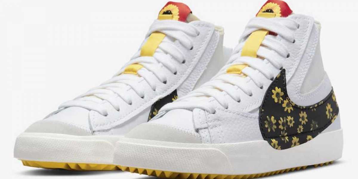 New Nike Blazer Mid ’77 Jumbo "Floral" DQ7639-100 cute sunflower dress up!