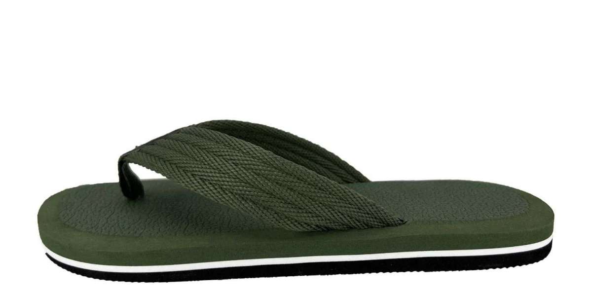 Manufacturer of dark gray khaki flip flops