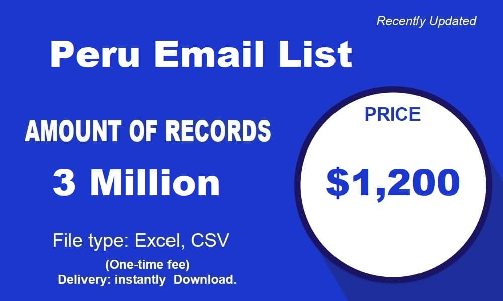 秘鲁电子邮件列表消费者 | 最新邮件数据库