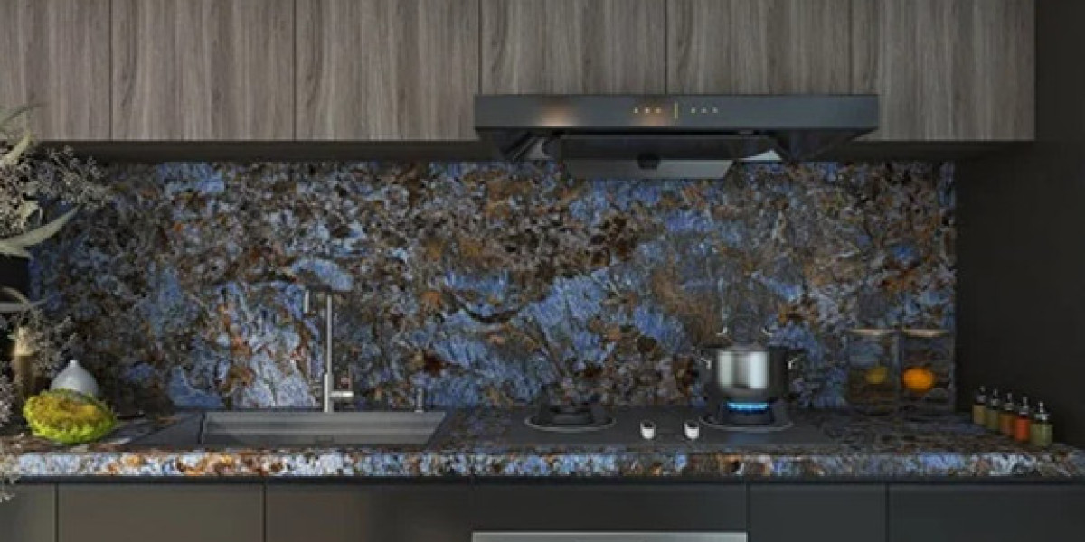 Luxurious Durable Blue Sintered Stone Countertop