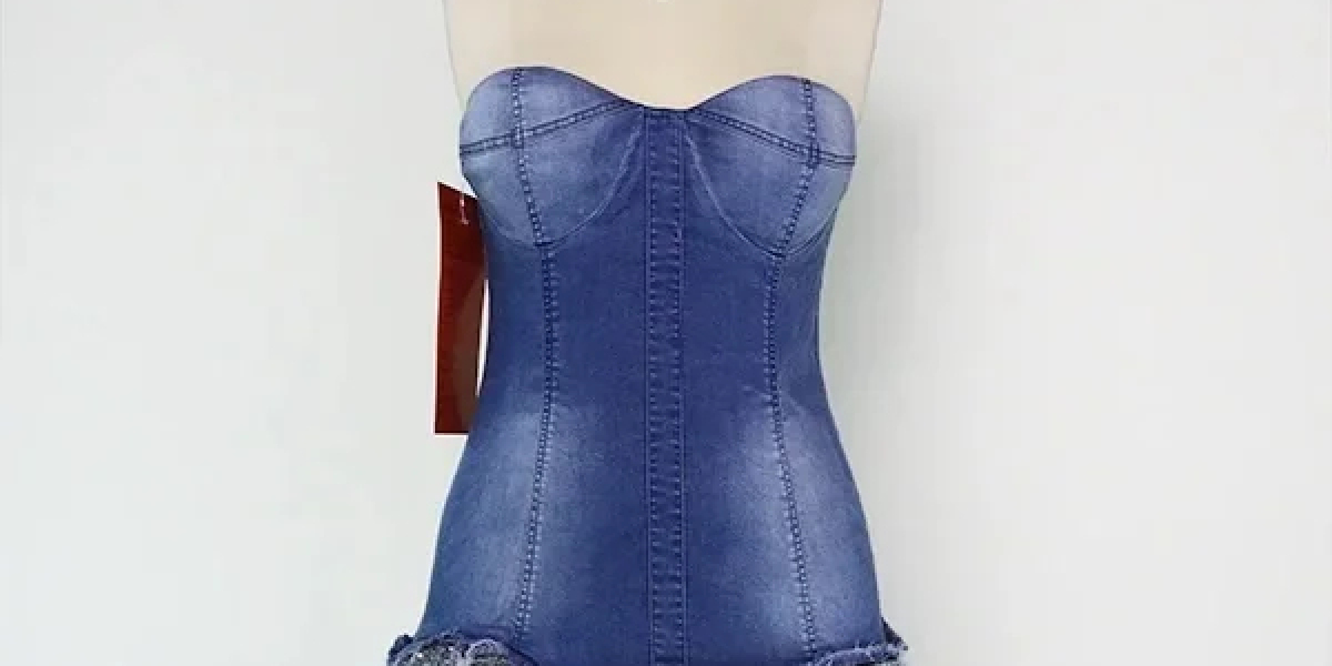 Material and quality selection for denim bandeau dress