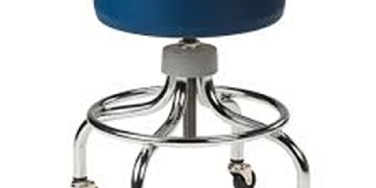 2102 - Adjustable Chrome Stool w/ Round Footring