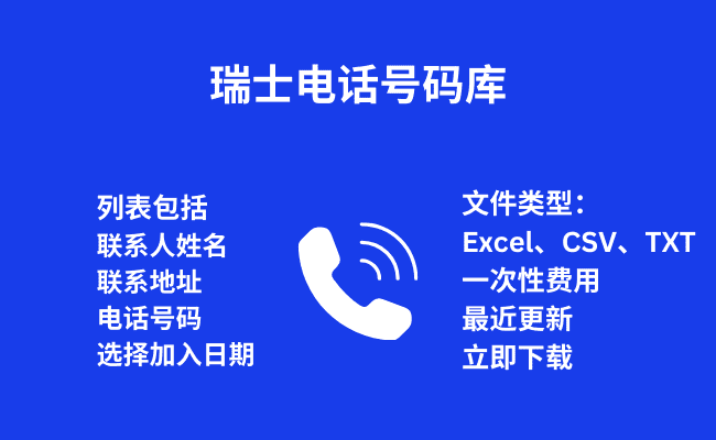 瑞士电话号码库 | 最新数据库CN