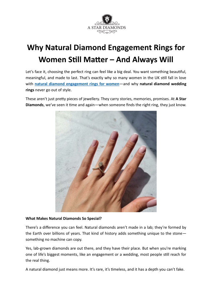 PPT - Why Natural Diamond Engagement Rings for Women Still Matter – And Always Will PowerPoint Presentation - ID:14246755