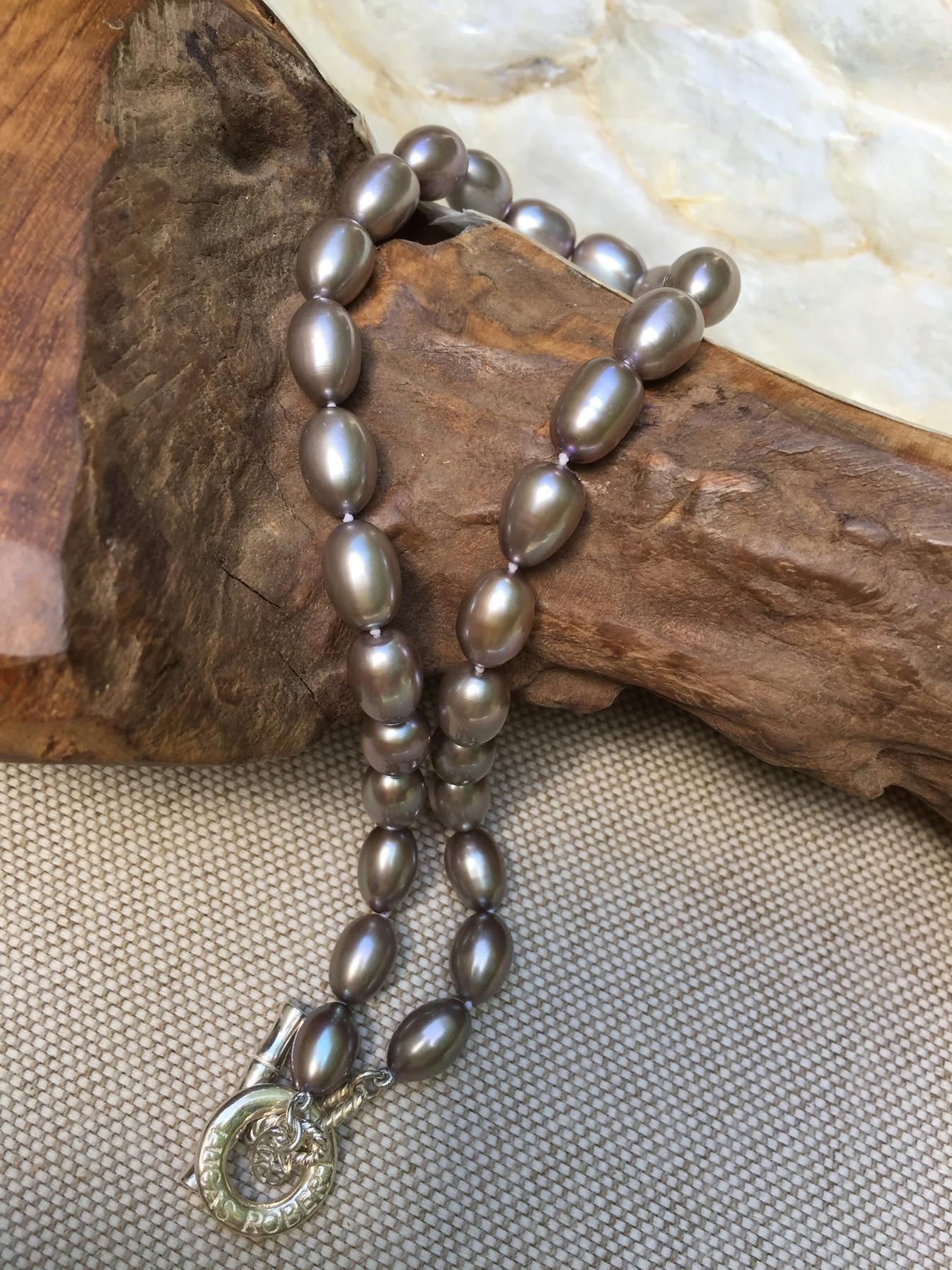 "Silver" Oval Pearl Necklace - Lucas Robert Designs