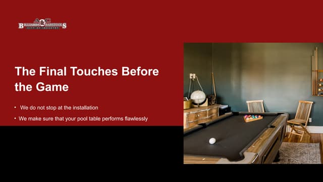 The Final Touches Before the Game- We do not stop at the installation | PPTX