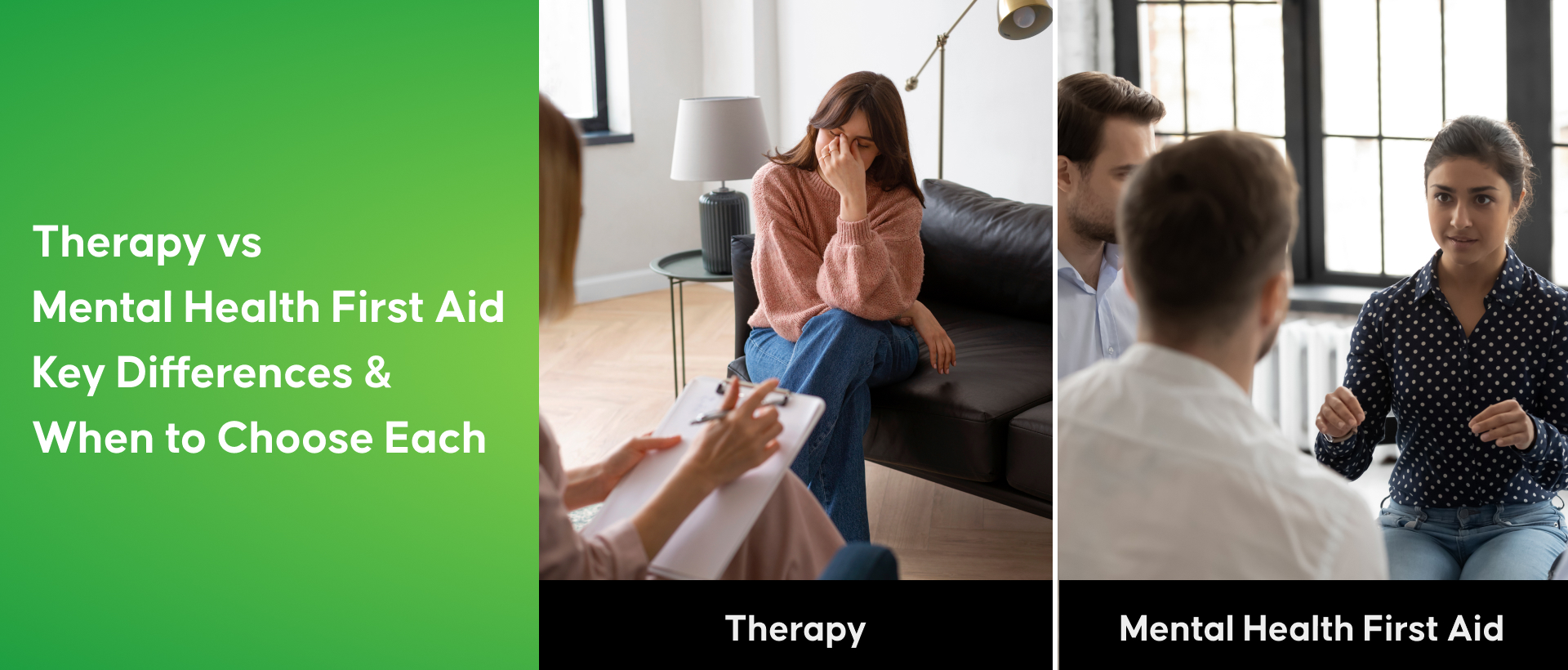 Therapy vs Mental Health First Aid Differences and Choices