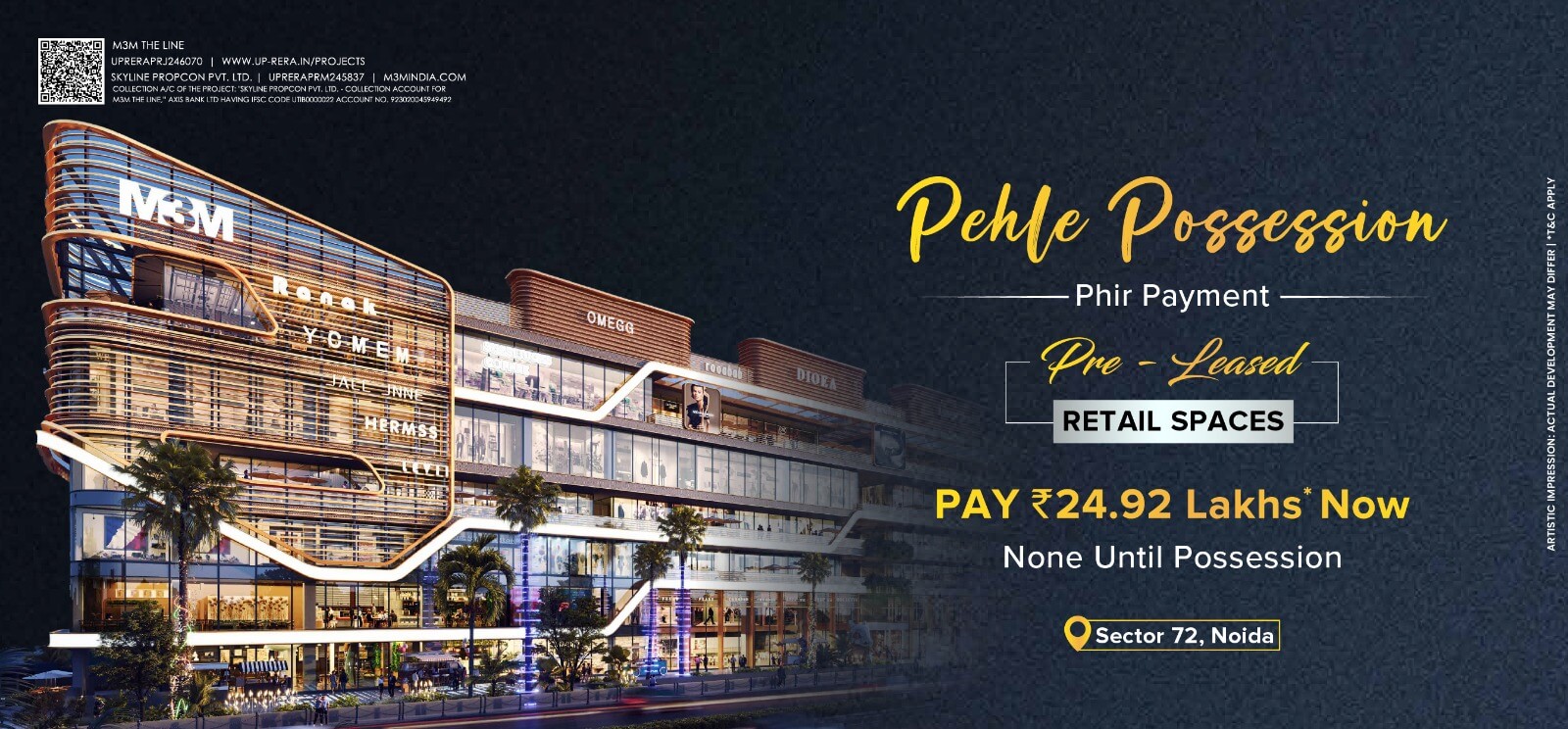 M3M The Line Sector 72 Noida – Premium Retail Shops