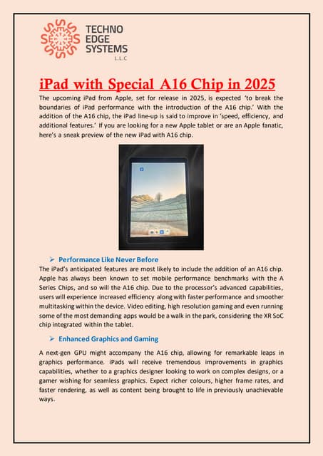 Best iPad with Special A16 Chip in 2025. | PDF