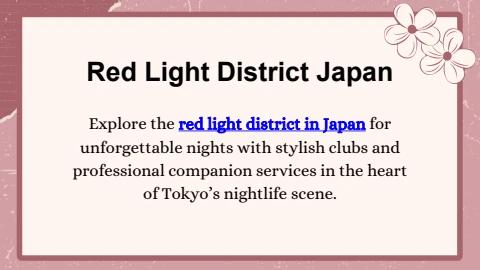 Red Light District Japan