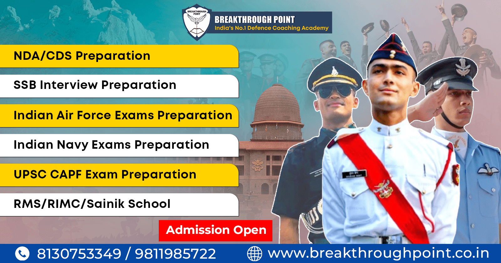 Best SSB, NDA, CDS & AFCAT Coaching in Delhi NCR | Breakthrough Point