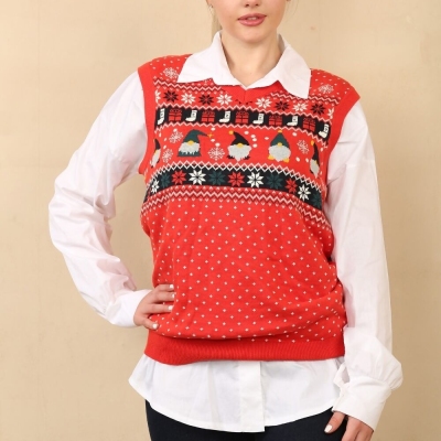 Red Montana Christmas Knitted Vest Profile Picture