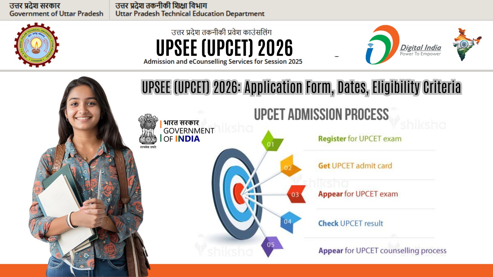 UPSEE (UPCET) 2026: Application For,Registration,Admit Card.