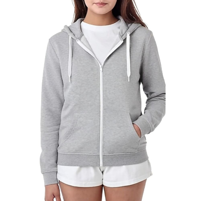 Grey With White Contrast Zipped Hoodie Profile Picture