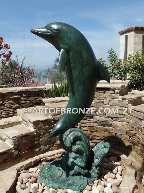 Bronze Dolphin Statue – Coastal Fountain Art - Art of Bronze
