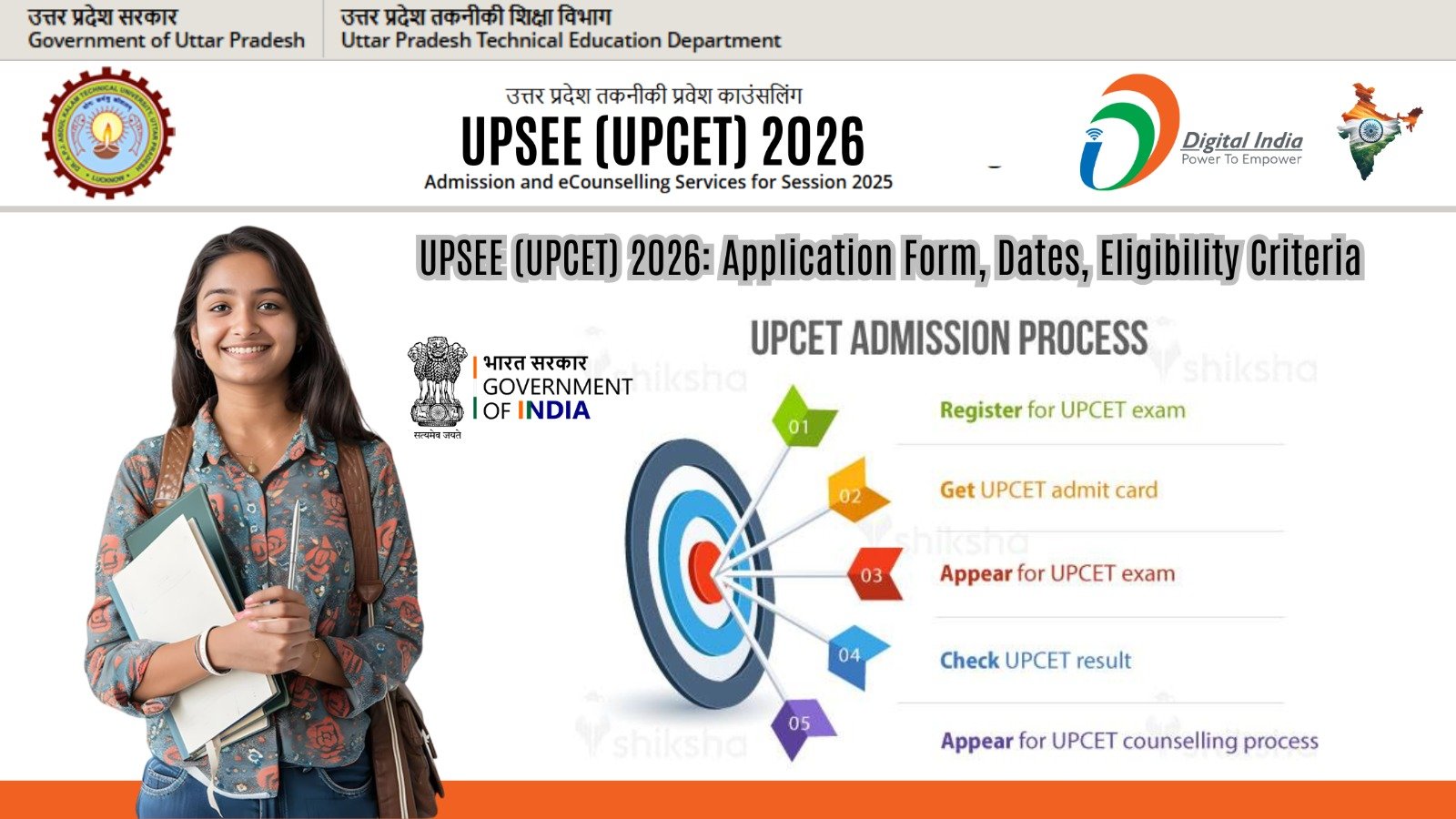 UPSEE (UPCET) 2026: Application For,Registration,Admit Card.