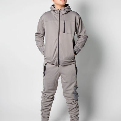 Kids Grey Hybrid Pocket Zipped Tracksuit Profile Picture