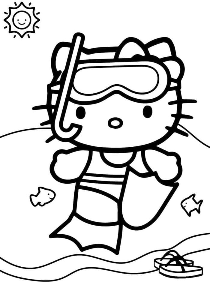 Omalovánky k vytisknutí Hello Kitty - ZdarmaOmalovanky.com