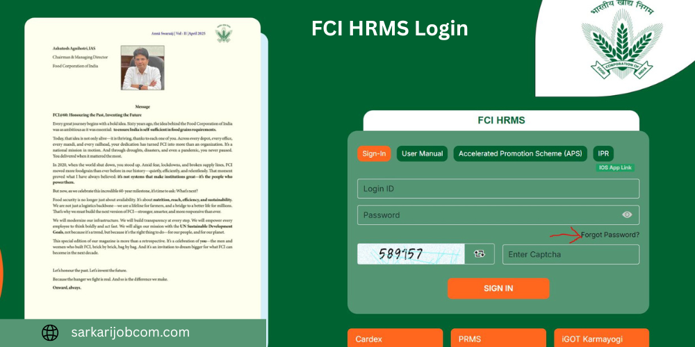 FCI HRMS Login: Registration Process,Features & Benefits