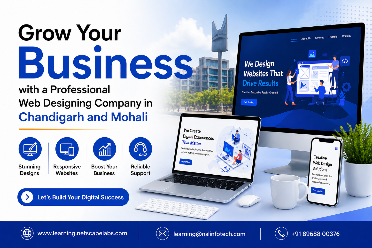 Grow Your Business with a Professional Web Designing Company in Chandigarh and Mohali - Netscape Learning Lab