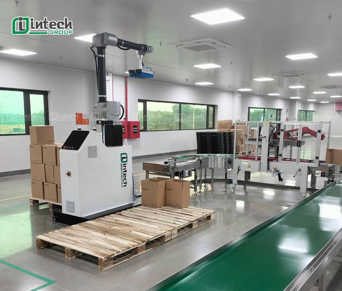 Giải pháp trạm robot bốc xếp cho nhà máy dược phẩm