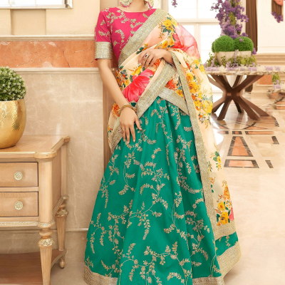 Fascinating Green Sequins Art Silk Wedding Wear Lehenga Choli Profile Picture