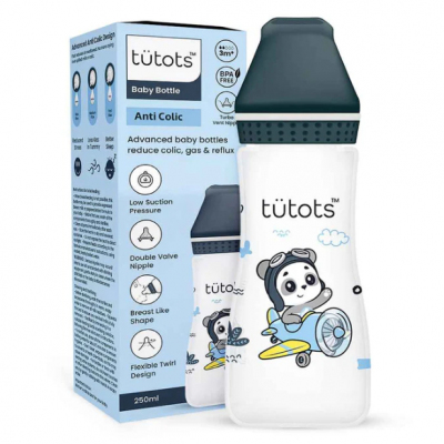 Tutots Baby Feeding Bottle - 250ml, Anti-Colic, BPA Free with Turbo Vent Nipple - Blue Profile Picture