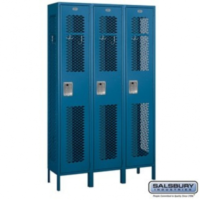 Salsbury 15" Wide Single Tier Vented Metal Locker - 3 Wide - 6 Feet High - 15 Inches Deep Profile Picture