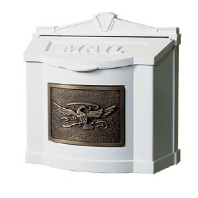 Gaines Wallmount Mailbox – White with Eagle Plaque Profile Picture