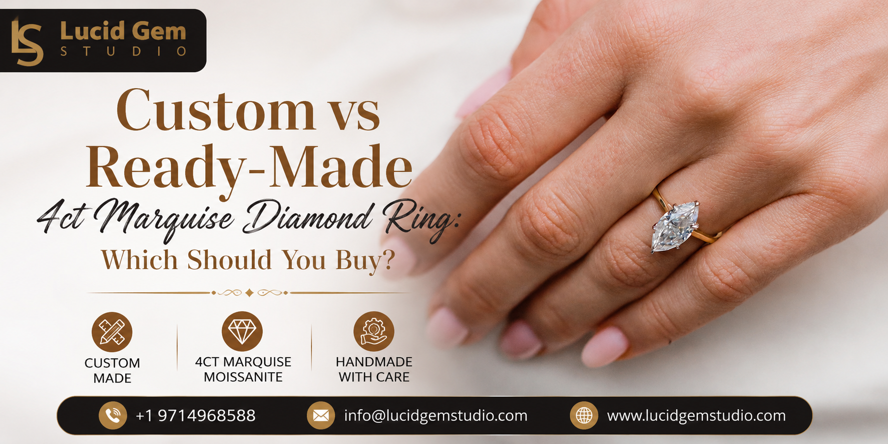 Custom vs Ready-Made 4ct Marquise Diamond Ring: Which Should You Buy? - lucidgemstudiollc