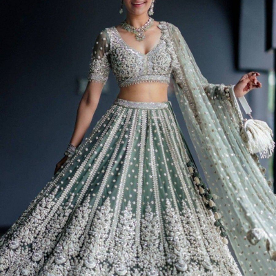 Alluring Green Sequins Net Engagement Wear Lehenga Choli With Dupatta Profile Picture