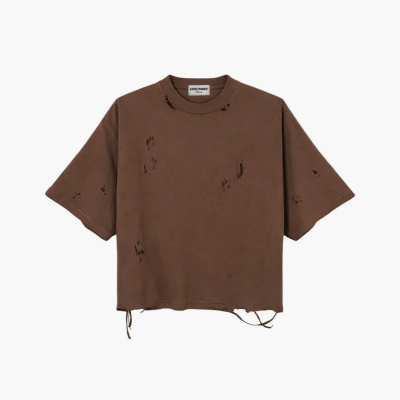 Distressed Crop T-Shirt (Brown) Profile Picture