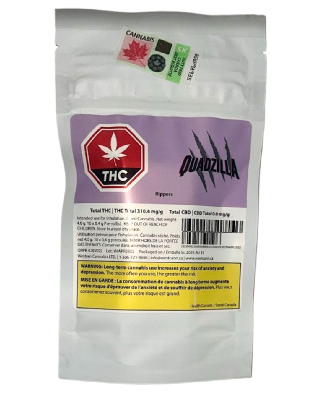 Rippers Pre-Roll (Quadzilla) - Smoke Show Cannabis