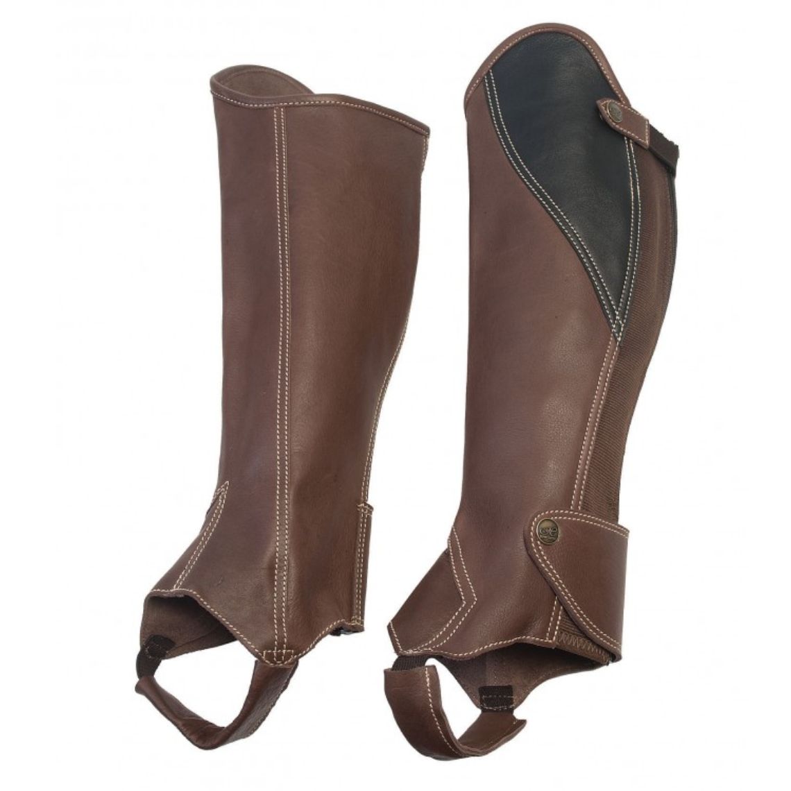 Premium Zephyr Brown Leather Riding Half Chaps