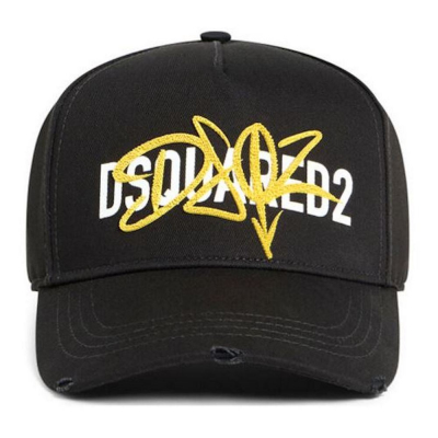 DSQUARED2 MEN’S PRINTED BASEBALL CAP YELLOW WHITE BLACK Profile Picture