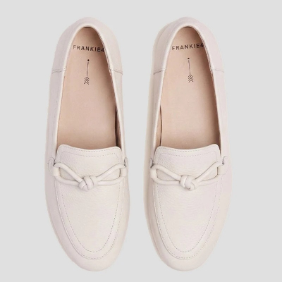 Shop ASH II - Chalk Tumbled Leather Loafer Flats Profile Picture