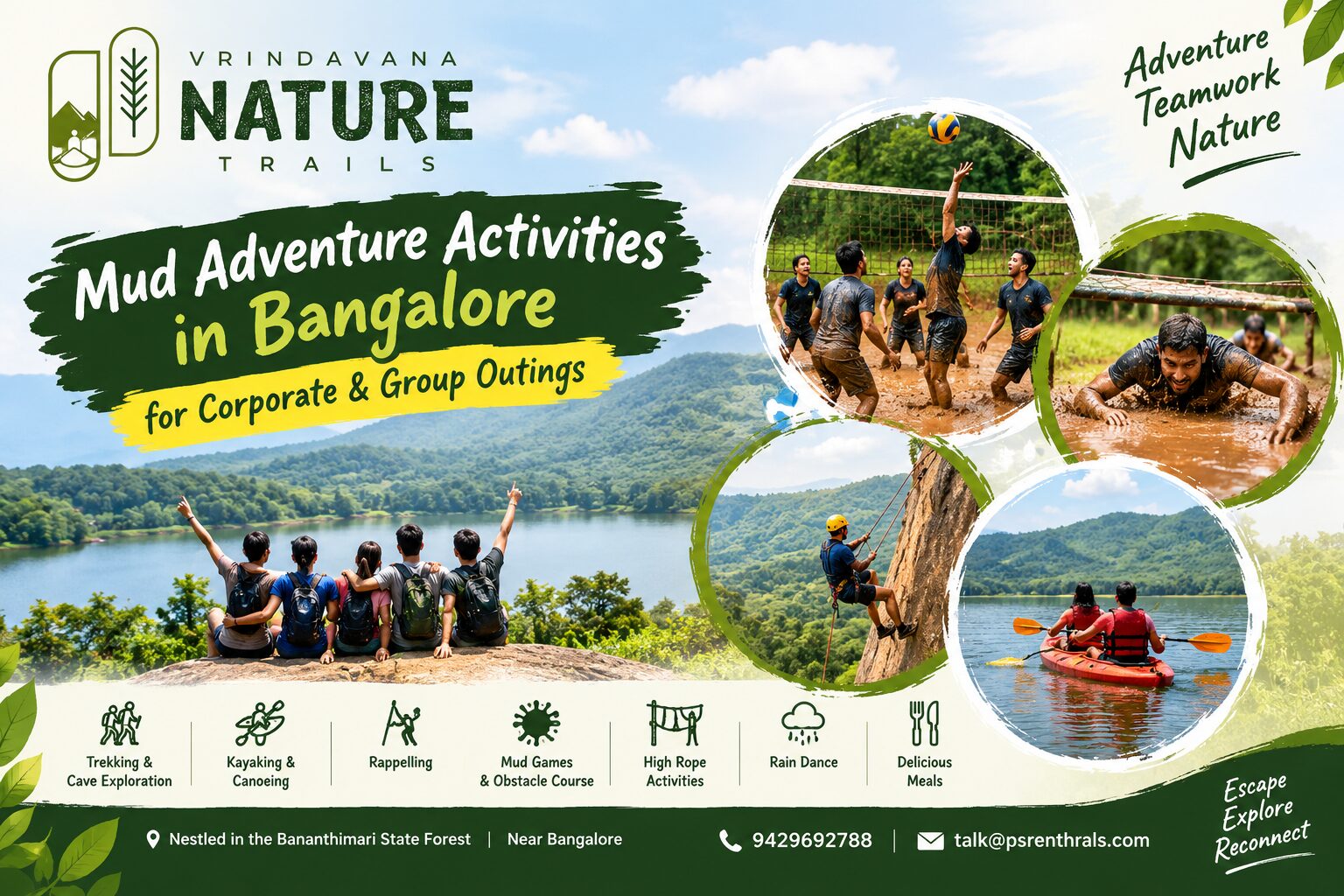 Mud Adventure Activities in Bangalore for Corporate & Group Outings - Vrindavana Nature Trails