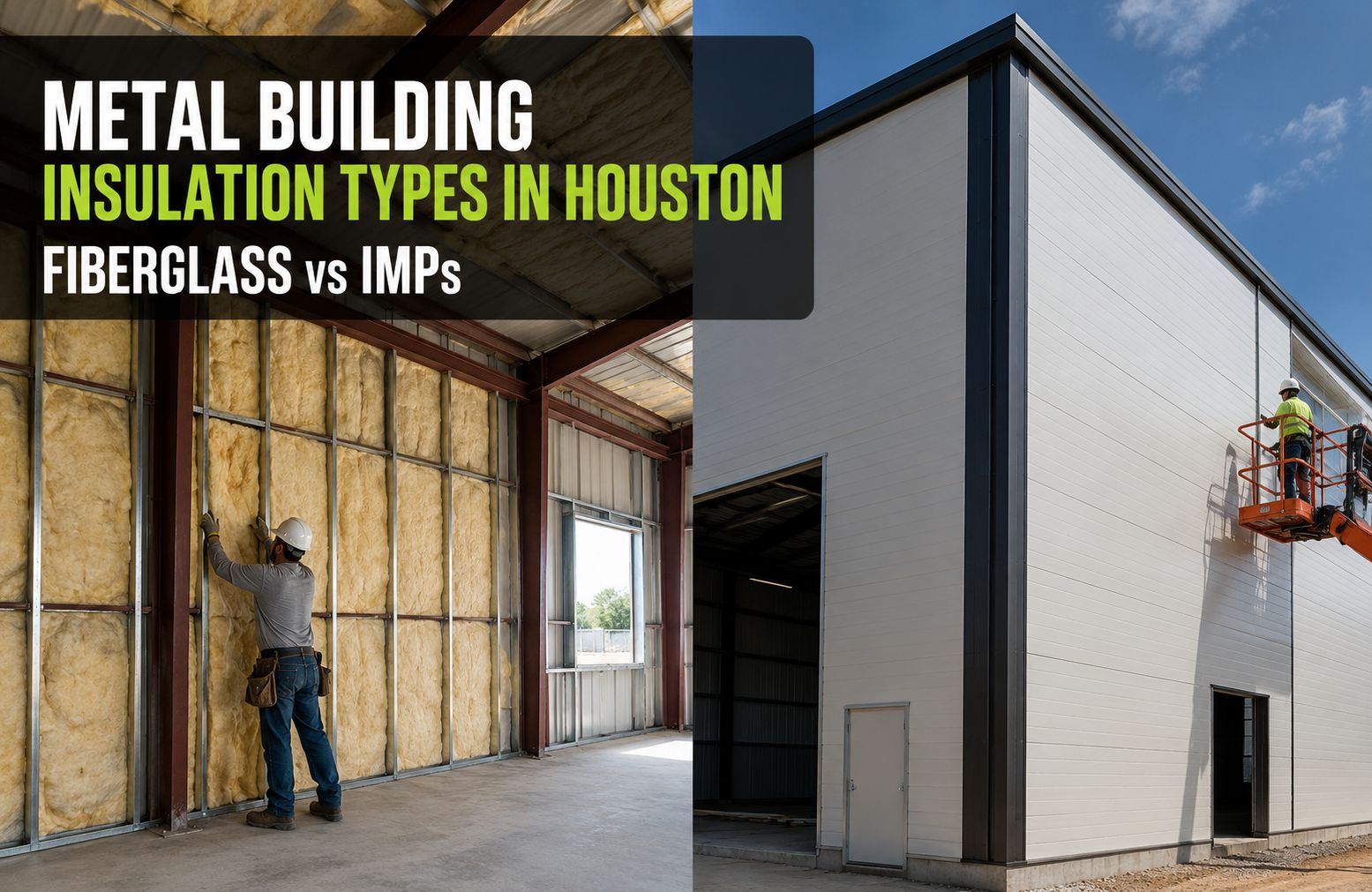 Metal Building Insulation Types in Houston | Fiberglass vs IMPs