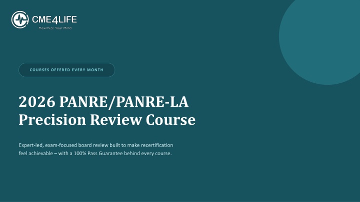 PPT - 2026 PANRE, PANRE-LA Precision Review Course PowerPoint Presentation - ID:14904905