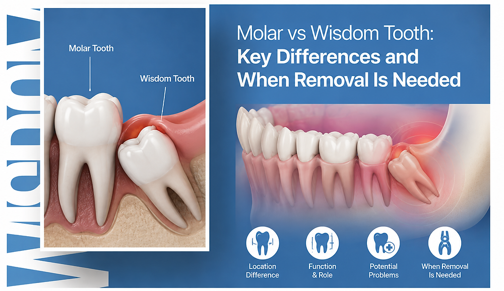 Molar vs Wisdom Tooth: Differences, Causes & Removal