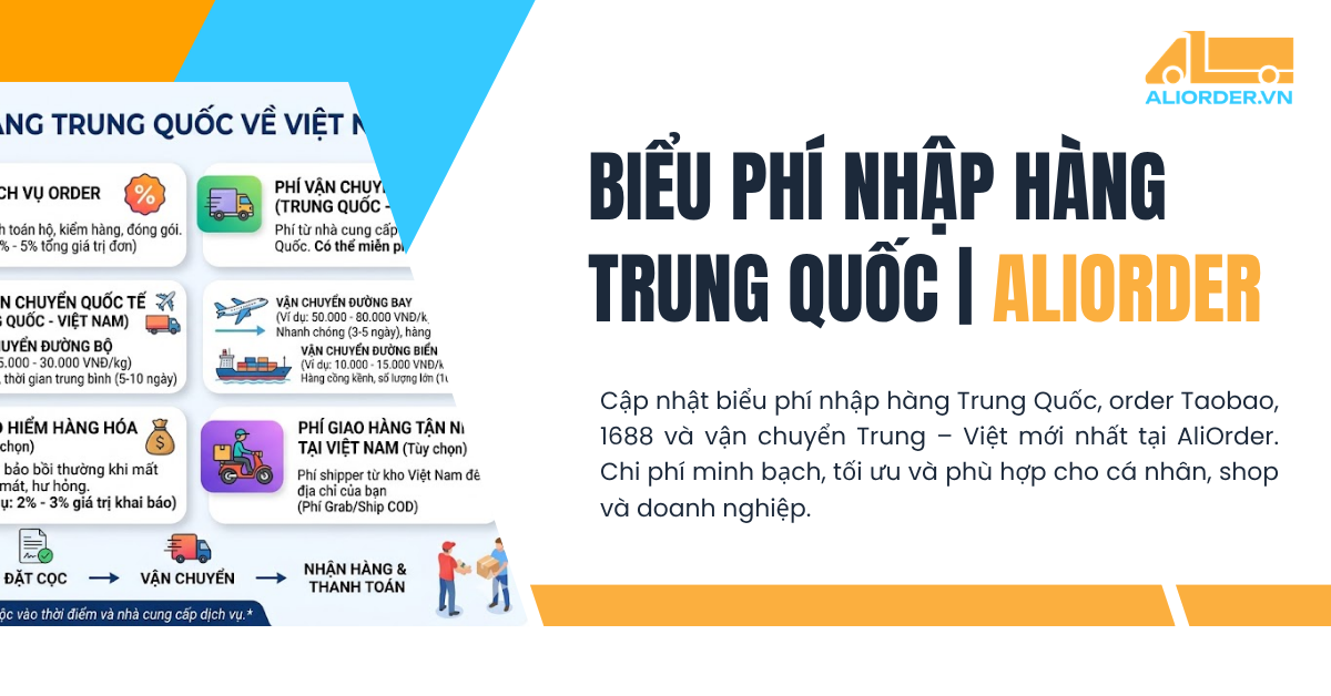 Biểu Phí Nhập Hàng Trung Quốc | AliOrder