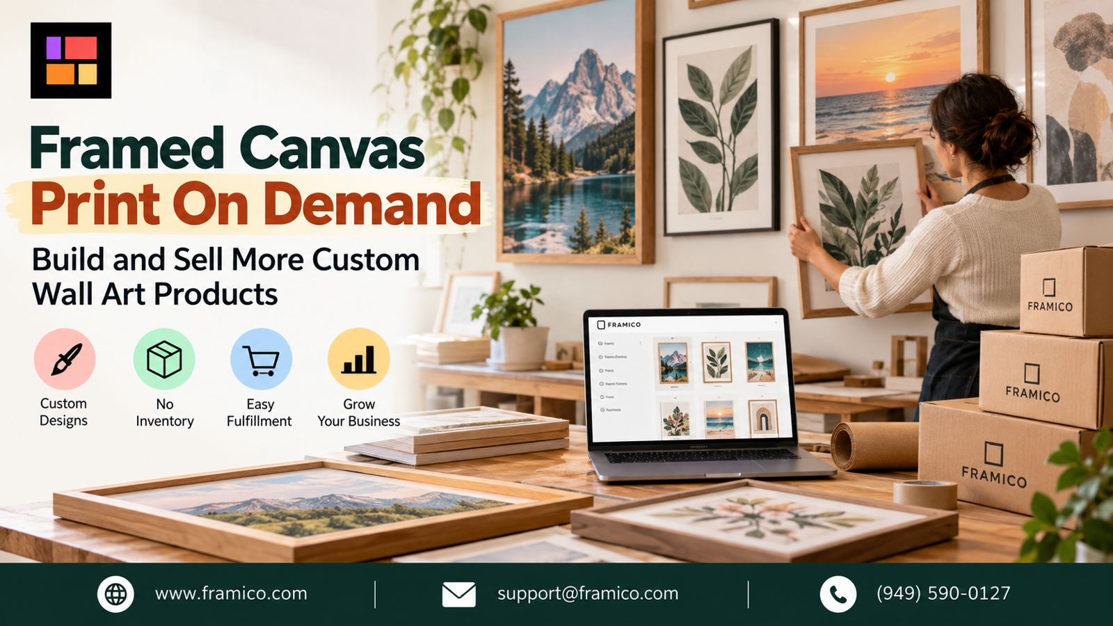 Framed Canvas Print On Demand: Build and Sell More Custom Wall Art Products