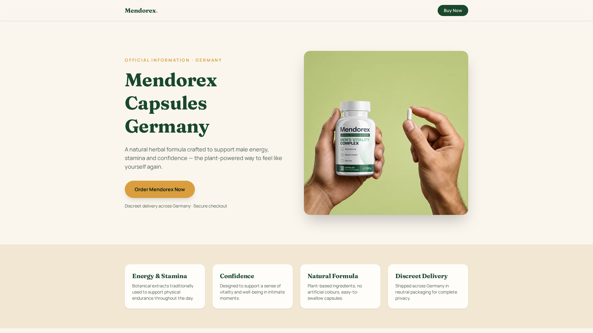 Mendorex Capsules Germany – Natural Male Vitality Support